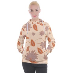 Folk Flowers Print Floral Pattern Ethnic Art Women s Hooded Pullover by Eskimos