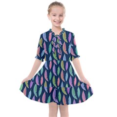 Colorful Feathers Kids  All Frills Chiffon Dress by SychEva