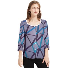 3d Lovely Geo Lines 2 Chiffon Quarter Sleeve Blouse by Uniqued