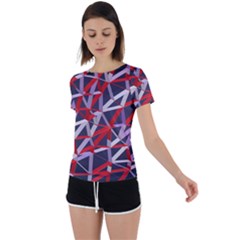 3d Lovely Geo Lines Vii Back Circle Cutout Sports Tee by Uniqued