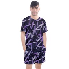 3d Lovely Geo Lines Vi Men s Mesh Tee And Shorts Set