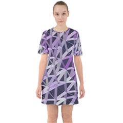 3d Lovely Geo Lines  Iv Sixties Short Sleeve Mini Dress by Uniqued