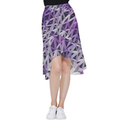 3d Lovely Geo Lines  Iv Frill Hi Low Chiffon Skirt by Uniqued