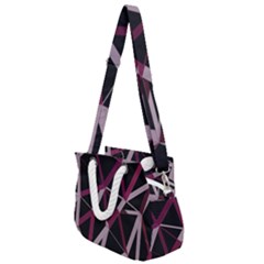 3d Lovely Geo Lines Iii Rope Handles Shoulder Strap Bag by Uniqued