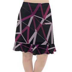 3d Lovely Geo Lines Iii Fishtail Chiffon Skirt by Uniqued