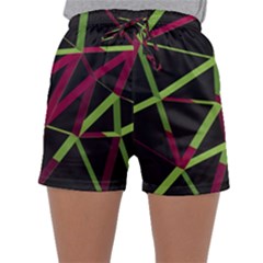 3d Lovely Geo Lines X Sleepwear Shorts by Uniqued