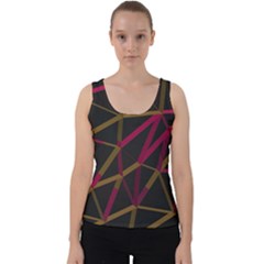 3d Lovely Geo Lines Xi Velvet Tank Top by Uniqued