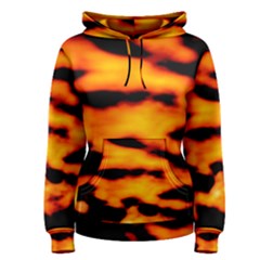 Orange Waves Abstract Series No2 Women s Pullover Hoodie by DimitriosArt