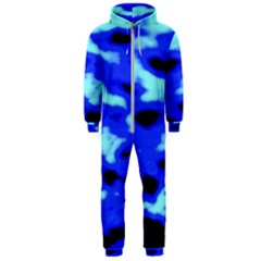 Blue Waves Abstract Series No11 Hooded Jumpsuit (men)  by DimitriosArt