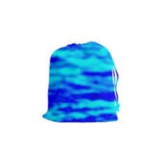 Blue Waves Abstract Series No12 Drawstring Pouch (small) by DimitriosArt