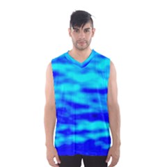 Blue Waves Abstract Series No12 Men s Basketball Tank Top by DimitriosArt