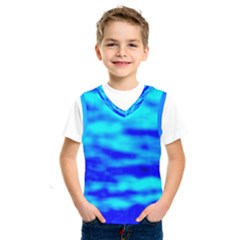 Blue Waves Abstract Series No12 Kids  Basketball Tank Top by DimitriosArt