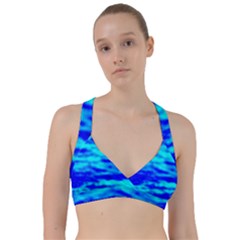 Blue Waves Abstract Series No12 Sweetheart Sports Bra by DimitriosArt