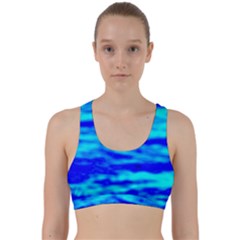 Blue Waves Abstract Series No12 Back Weave Sports Bra by DimitriosArt