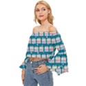 Gift Boxes Off Shoulder Flutter Bell Sleeve Top View2