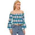 Gift Boxes Off Shoulder Flutter Bell Sleeve Top View3