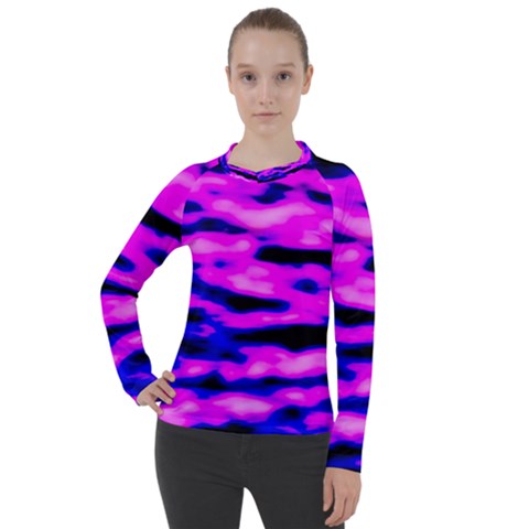 Purple  Waves Abstract Series No6 Women s Pique Long Sleeve Tee by DimitriosArt