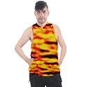 Red  Waves Abstract Series No16 Men s Sleeveless Hoodie View1