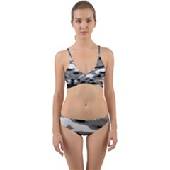 Black Waves Abstract Series No 1 Wrap Around Bikini Set by DimitriosArt