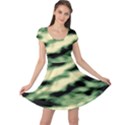 Green  Waves Abstract Series No14 Cap Sleeve Dress View1