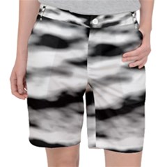 Black Waves Abstract Series No 2 Pocket Shorts by DimitriosArt