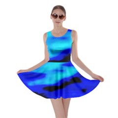 Blue Waves Abstract Series No13 Skater Dress by DimitriosArt