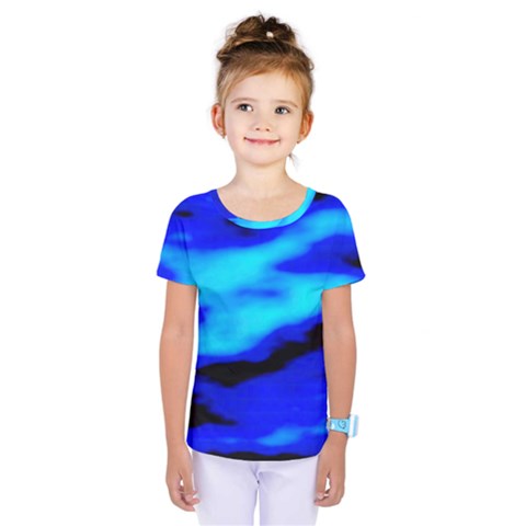 Blue Waves Abstract Series No13 Kids  One Piece Tee by DimitriosArt