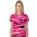 Rose  Waves Abstract Series No1 V-Neck Sport Mesh Tee View1