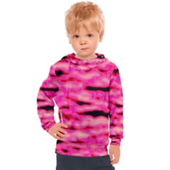 Rose  Waves Abstract Series No1 Kids  Hooded Pullover by DimitriosArt