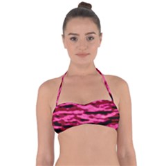 Rose  Waves Abstract Series No2 Halter Bandeau Bikini Top by DimitriosArt