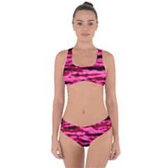 Rose  Waves Abstract Series No2 Criss Cross Bikini Set by DimitriosArt