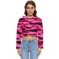 Rose  Waves Abstract Series No2 Women s Lightweight Cropped Hoodie