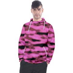 Pink  Waves Abstract Series No1 Men s Pullover Hoodie by DimitriosArt