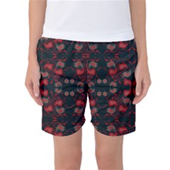 Floral Pattern Paisley Style Paisley Print   Women s Basketball Shorts by Eskimos