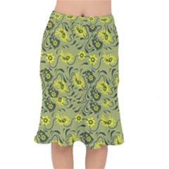 Floral Pattern Paisley Style Paisley Print   Short Mermaid Skirt by Eskimos