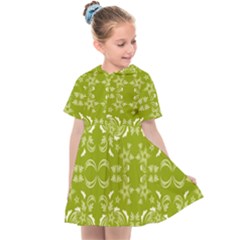 Floral Folk Damask Pattern  Kids  Sailor Dress by Eskimos