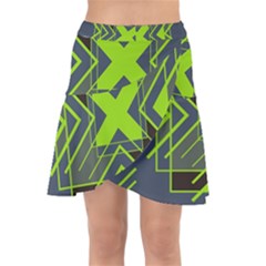 Abstract Geometric Design    Wrap Front Skirt by Eskimos