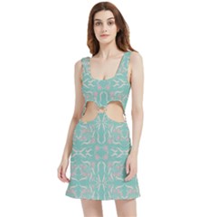 Floral Folk Damask Pattern  Velvet Cutout Dress by Eskimos