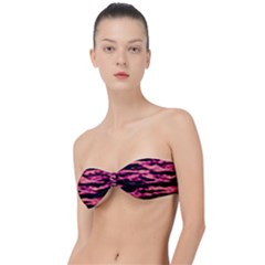 Pink  Waves Abstract Series No2 Classic Bandeau Bikini Top  by DimitriosArt