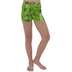 Green Fresh  Lilies Of The Valley The Return Of Happiness So Decorative Kids  Lightweight Velour Yoga Shorts