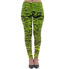 Green Waves Flow Series 1 Lightweight Velour Leggings by DimitriosArt