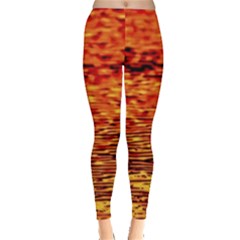 Red Waves Flow Series 2 Leggings  by DimitriosArt