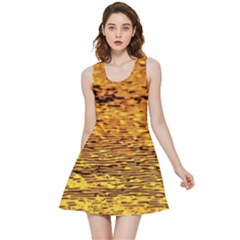 Gold Waves Flow Series 1 Inside Out Reversible Sleeveless Dress by DimitriosArt