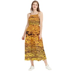 Gold Waves Flow Series 1 Boho Sleeveless Summer Dress