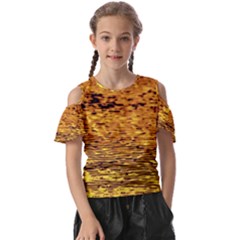 Gold Waves Flow Series 1 Kids  Butterfly Cutout Tee