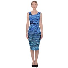 Blue Waves Flow Series 2 Sleeveless Pencil Dress by DimitriosArt