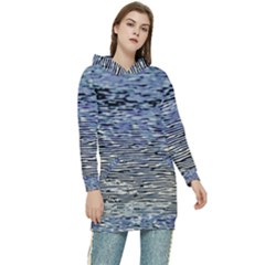 Silver Waves Flow Series 1 Women s Long Oversized Pullover Hoodie