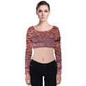 Pink  Waves Flow Series 2 Velvet Long Sleeve Crop Top View1