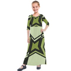 Abstract Pattern Geometric Backgrounds   Kids  Quarter Sleeve Maxi Dress by Eskimos