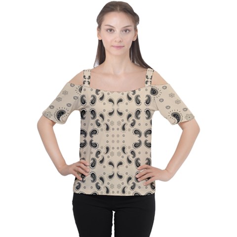 Floral Pattern Paisley Style Paisley Print   Cutout Shoulder Tee by Eskimos